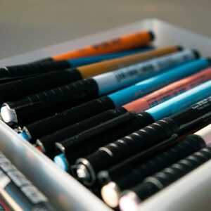 Set of colorful watercolor brush pens