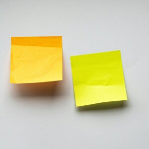 Orange and yellow sticky notes